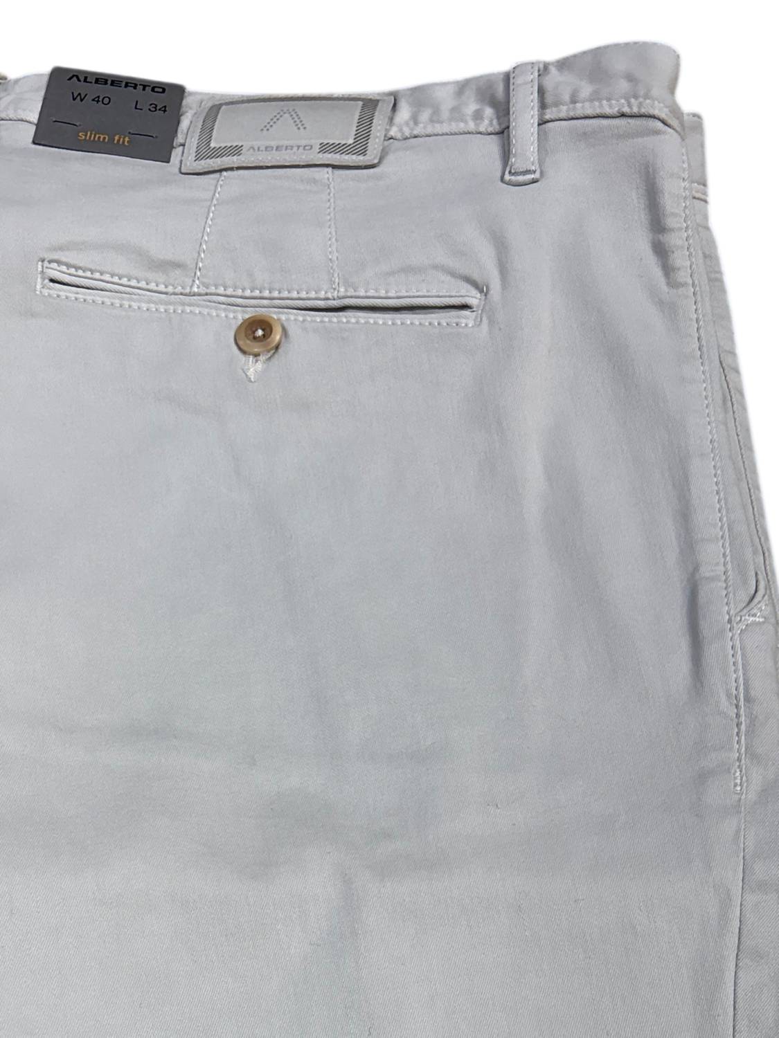 Alberto Men's Chino Pants in grey 1 - men's pants - detail view