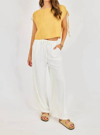 Sadie & Sage - Women's Sugarloaf Wide Leg Linen Pant