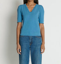 Nation LTD Nahal Top in indigo - women's t-shirt