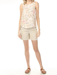 Charlie B - Button Detail Linen Stretch Shorts