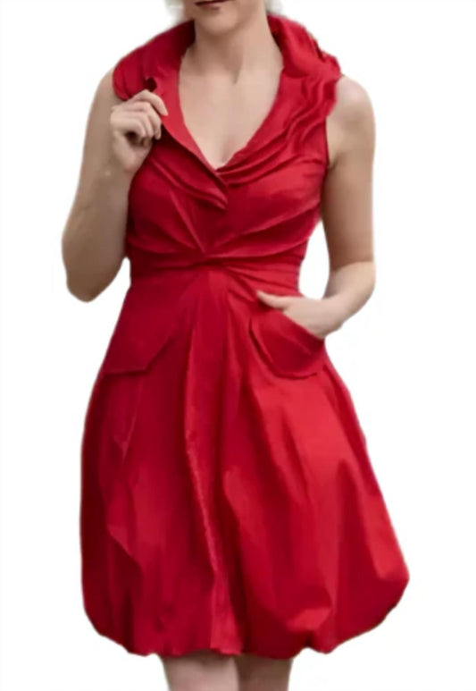 Samuel Dong - Triple Wired Collar Cross Tie Bubble Dress