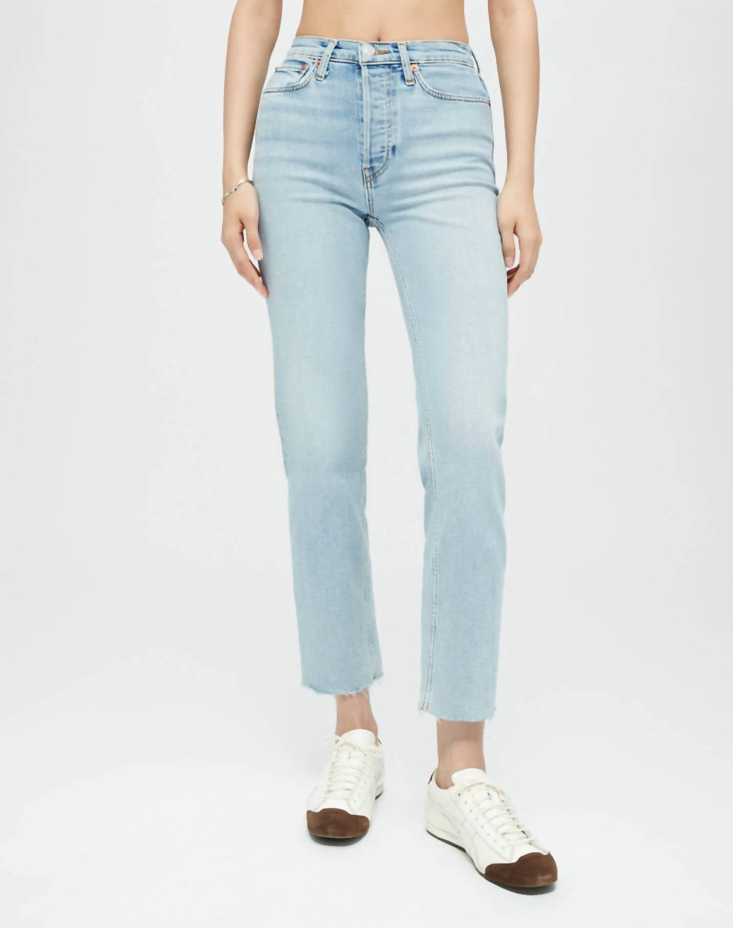 Re/Done - High Rise 70s Stove Pipe Jeans