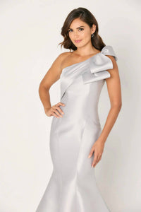 Cameron Blake Mermaid Fitted Dress in silver - women's dress - alternate view