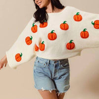 So Me - Pretty Pumpkin Halloween Thanksgiving Sweater Top
