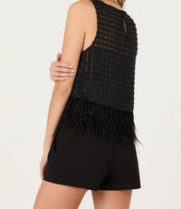 Astr - Etheos Feather Trim Top