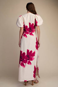 Glam - Painted Flower Maxi Dress