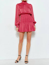 INA Fashion Lurex Stripe Mini Dress in rose - women's dress - alternate view