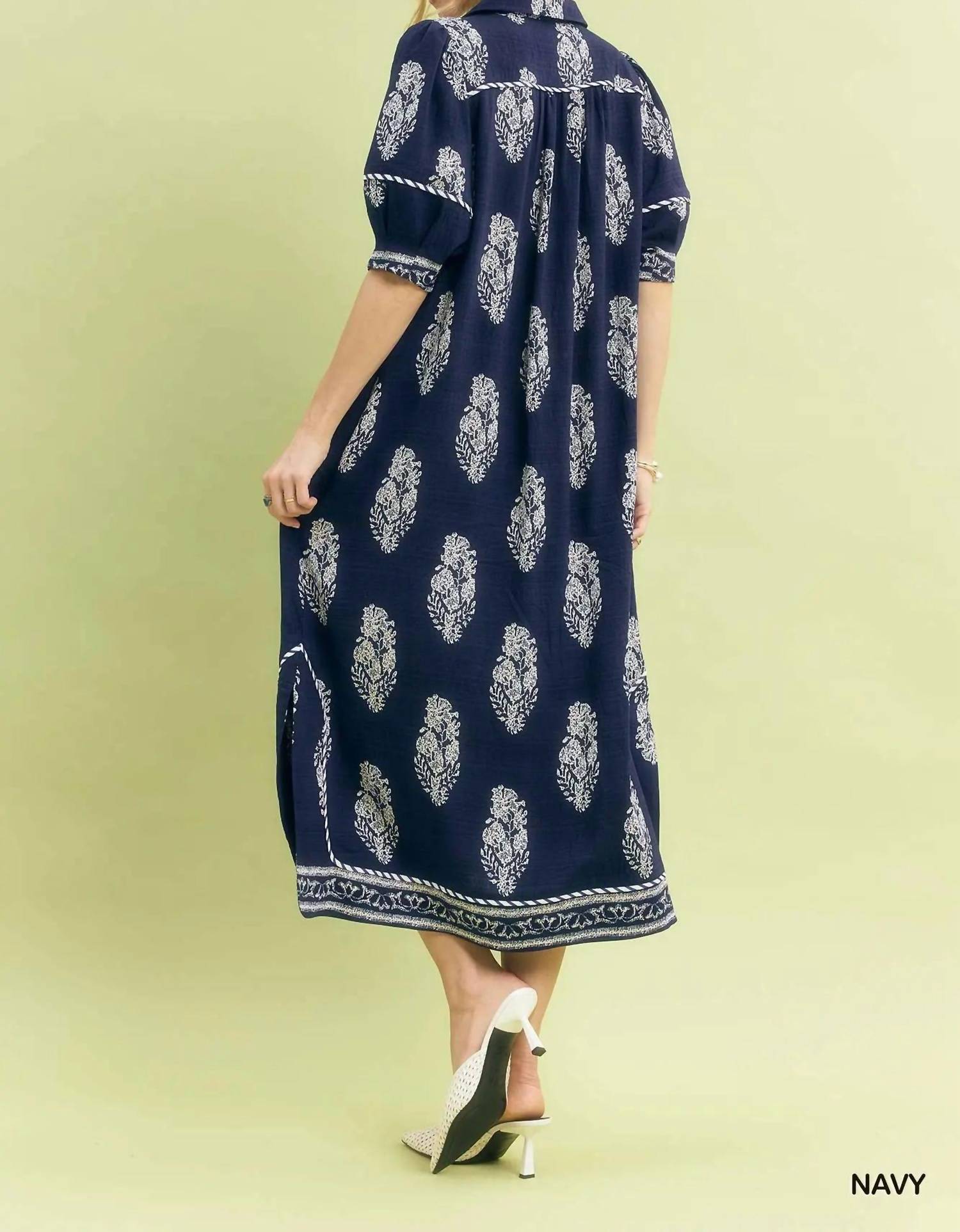 Umgee - Bloom Border Print Midi Dress