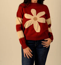 ee:some Meadow Long Sleeve Sweater in red - women's sweater