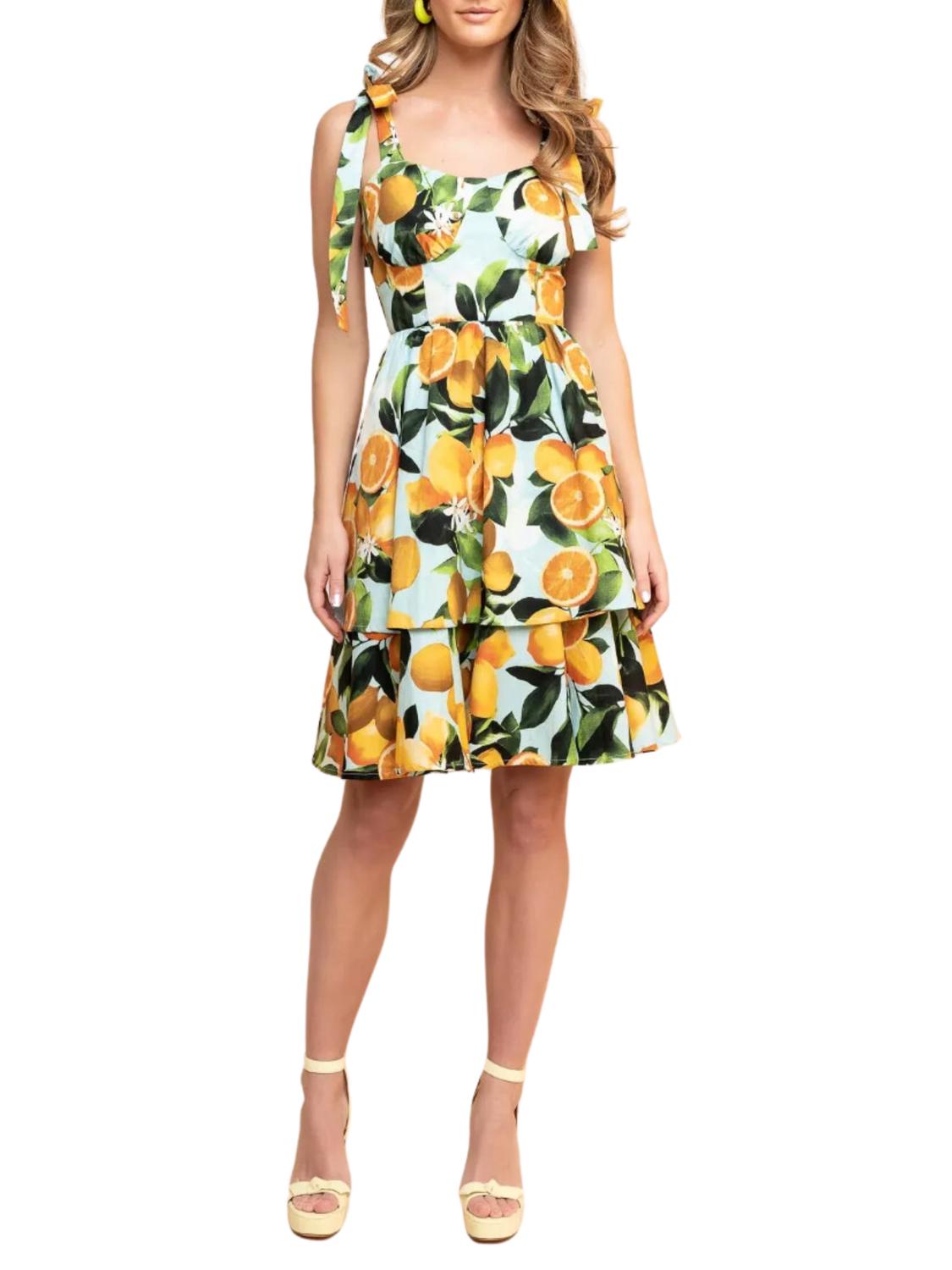 Rachel Parcell - Lemon Print Poplin Belted Dress