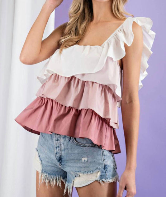 Ee:Some - Jennifer One Shoulder Ruffle Top