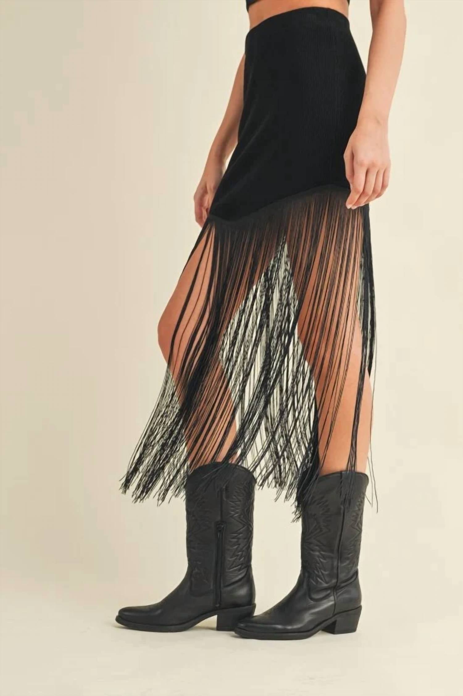 Blue B - Festival Fringe Midi Skirt