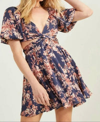 Altar'D State - Floral Dress With Cut Outs