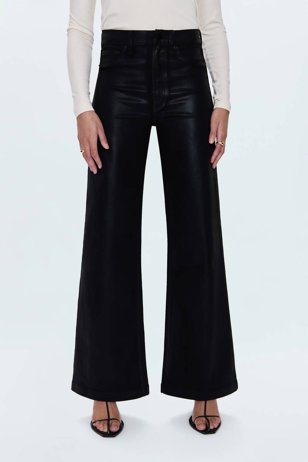 PISTOLA Lana High Rise Ultra Wide Jean in coated noir 2 - women's jeans