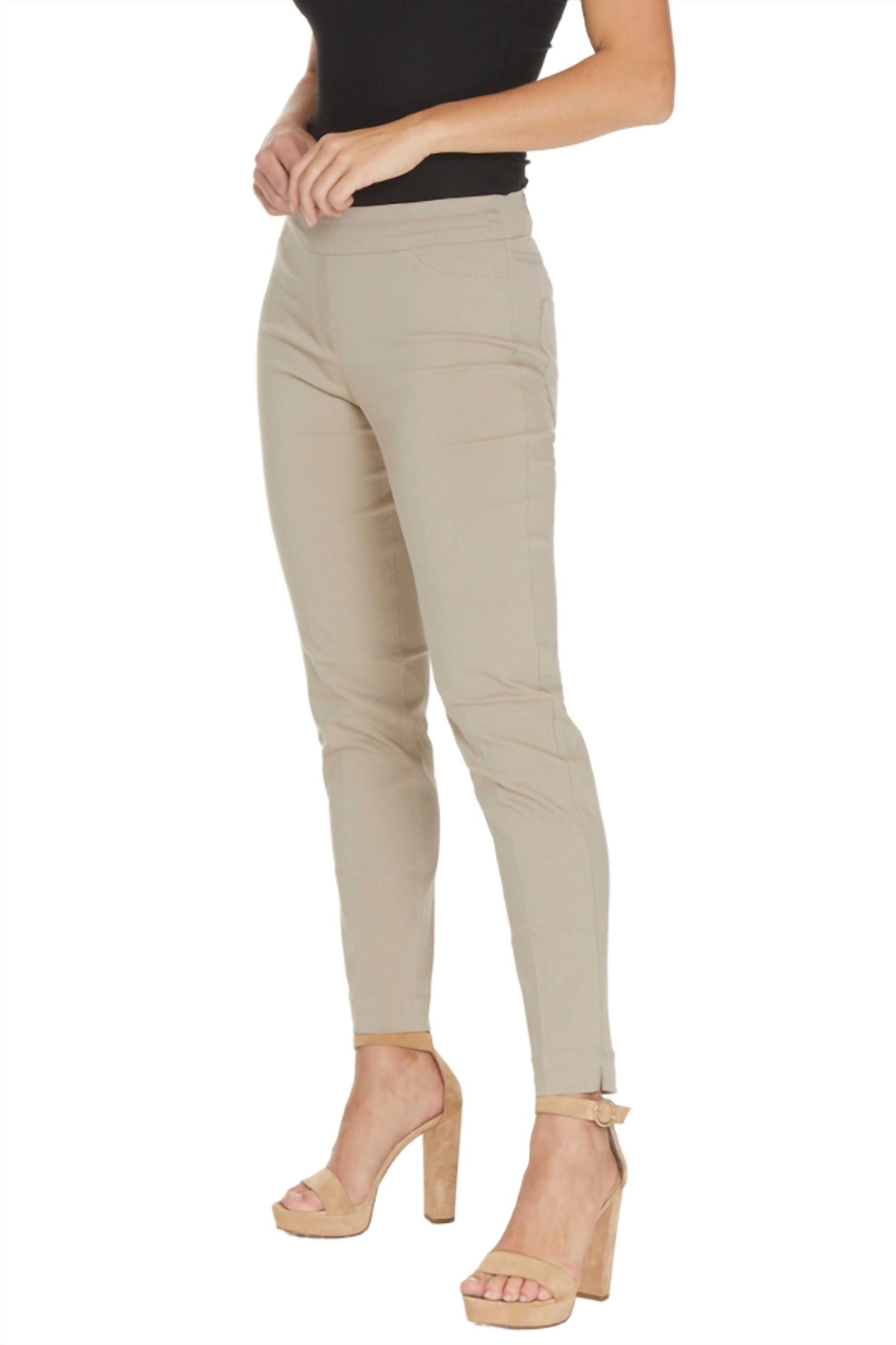 Slimsation By Multiples - Faux Pocket Ankle Pants