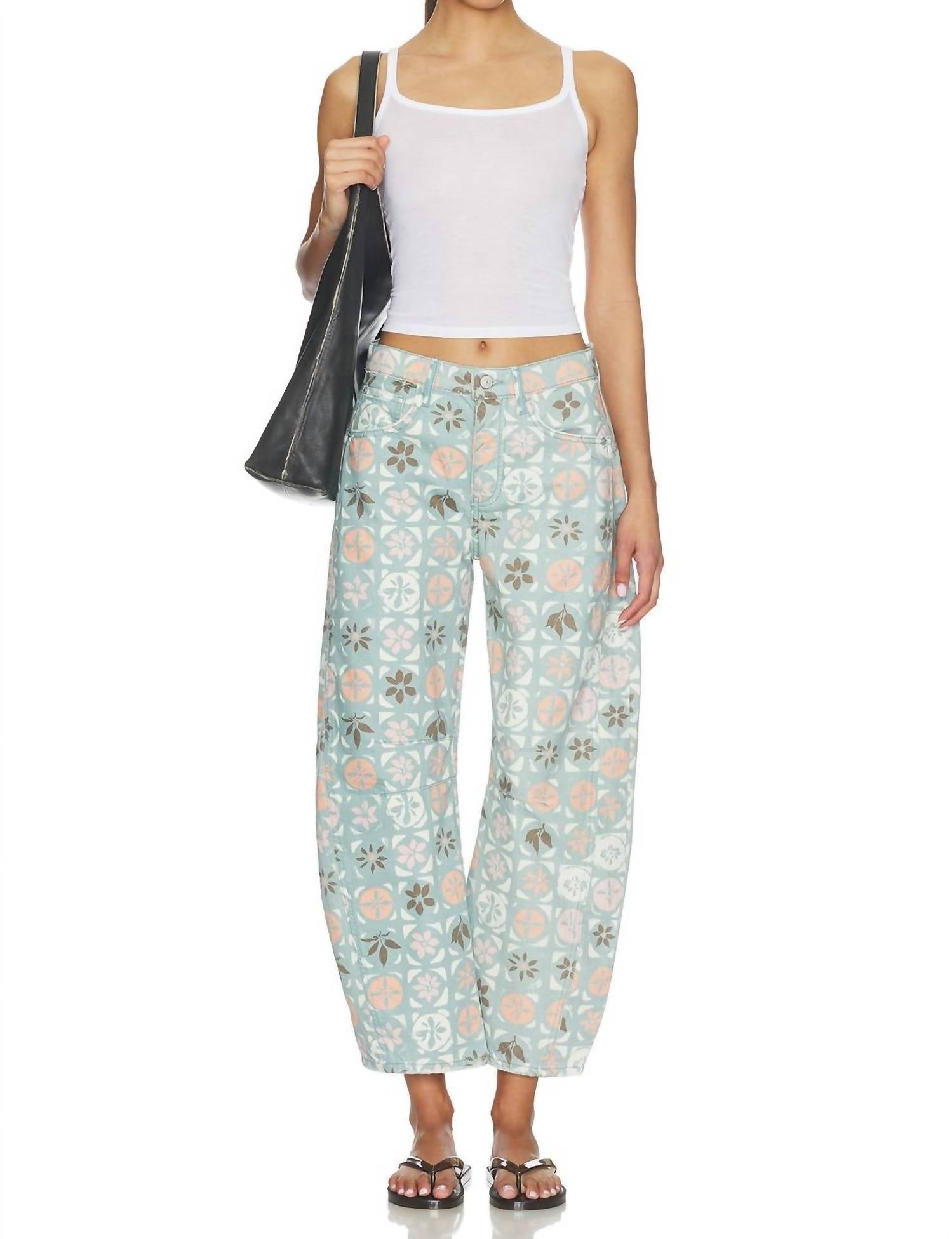 We The Free - Good Luck Printed Barrel Jeans