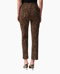 Joseph Ribkoff Women's Animal Print Pull On Pant in beige black - women's pants - detail view
