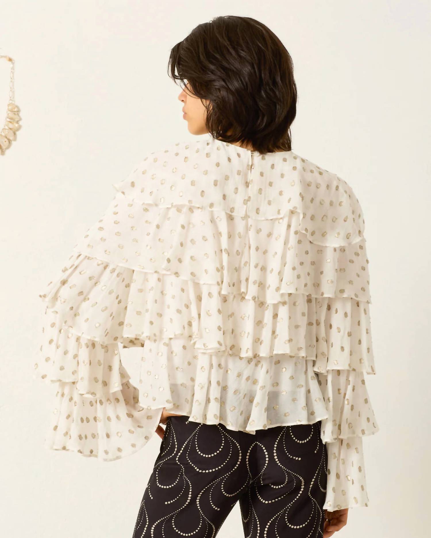 ALIX OF BOHEMIA Rufus Bronze Mist Top in off white - women's blouse - alternate view