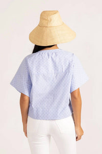 Thomas & Lourdes London Crop Top in diamond stripe - women's shirt - detail view