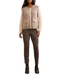 TRIBAL Brinley Sleeveless Vest in oatmeal - women's jacket