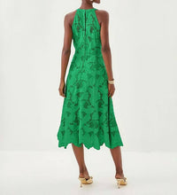 Lilly Pulitzer Denise Lace Halter Midi Dress in green - women's dress - detail view