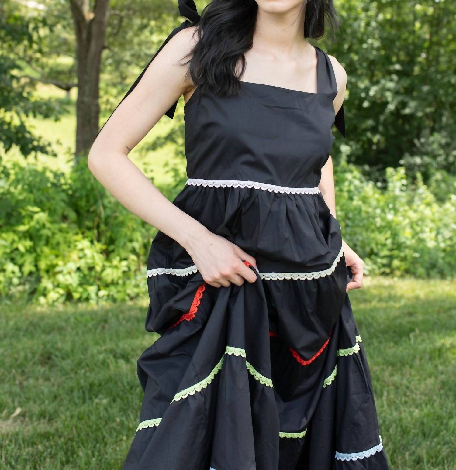 SUGARLIPS Beauty Tiered Maxi Dress in black - women's dress - view 4