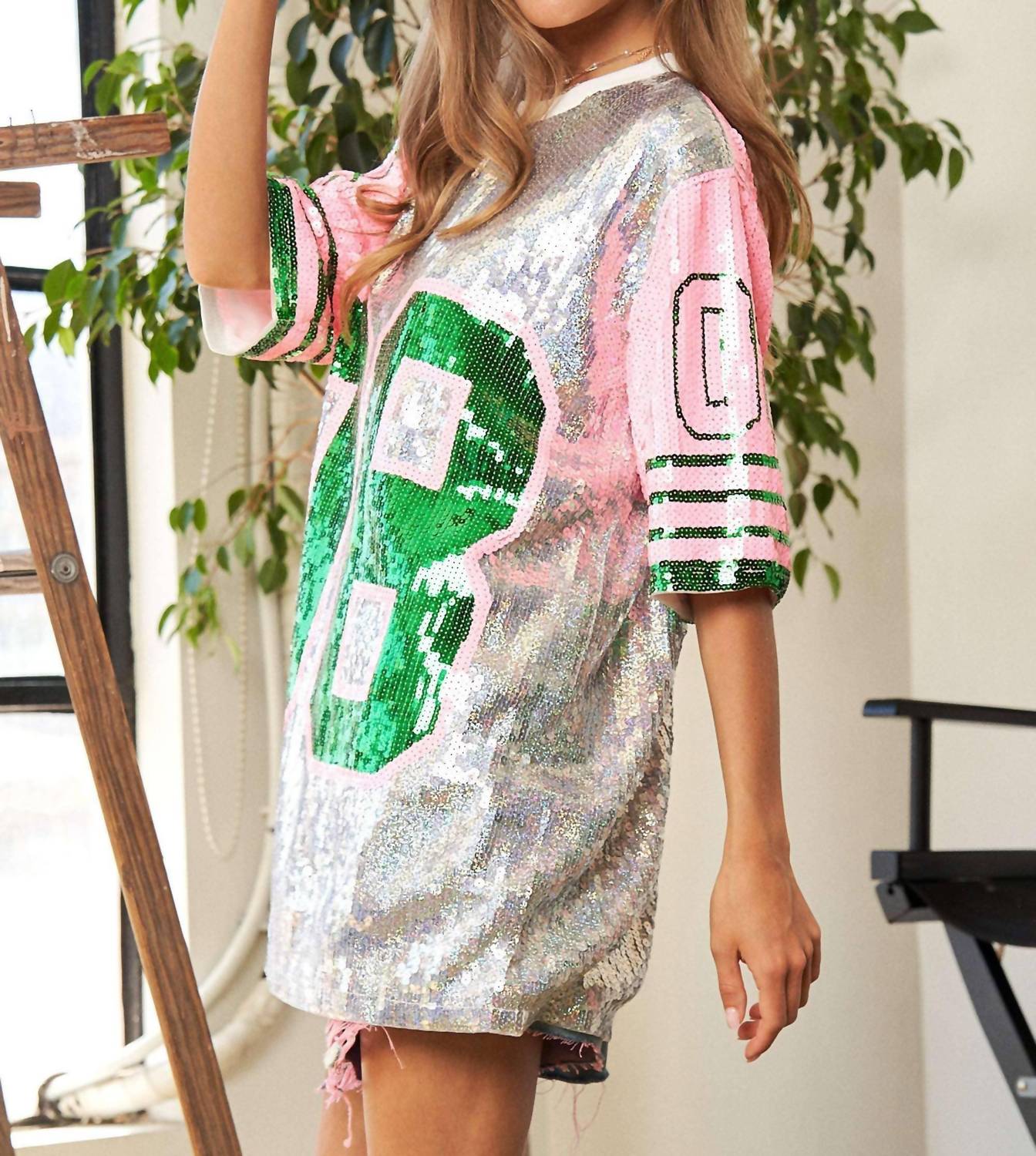 Davi & Dani - Game Day Sequin Jersey Top