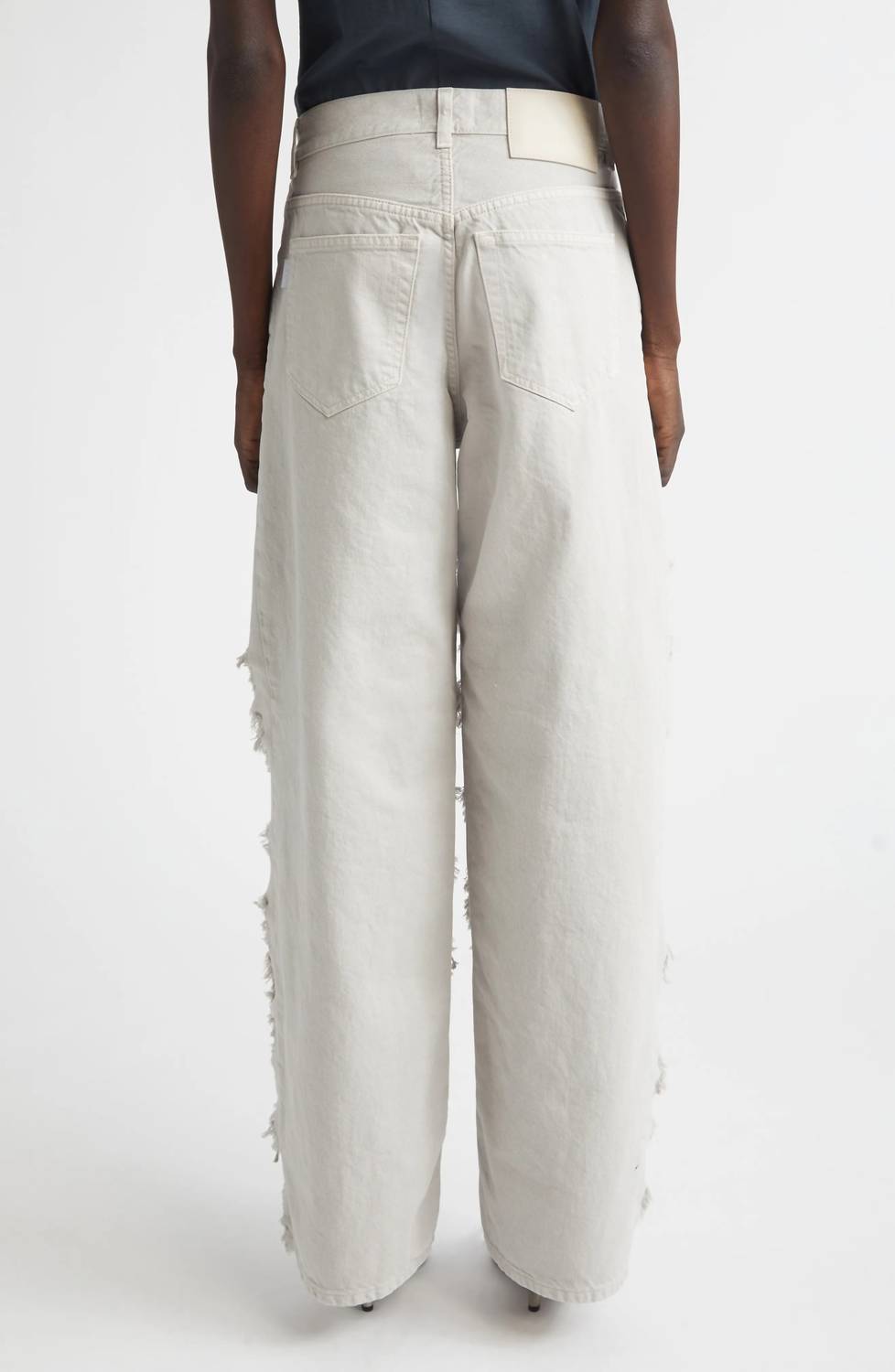 Haikure Bonnie Satin Bull Jean in ice grey - women's jeans - detail view