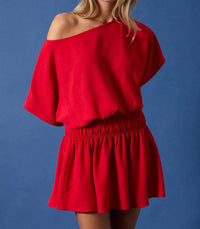 Sunday Edition - Rosa Boat Neck Cinched Mini Dress