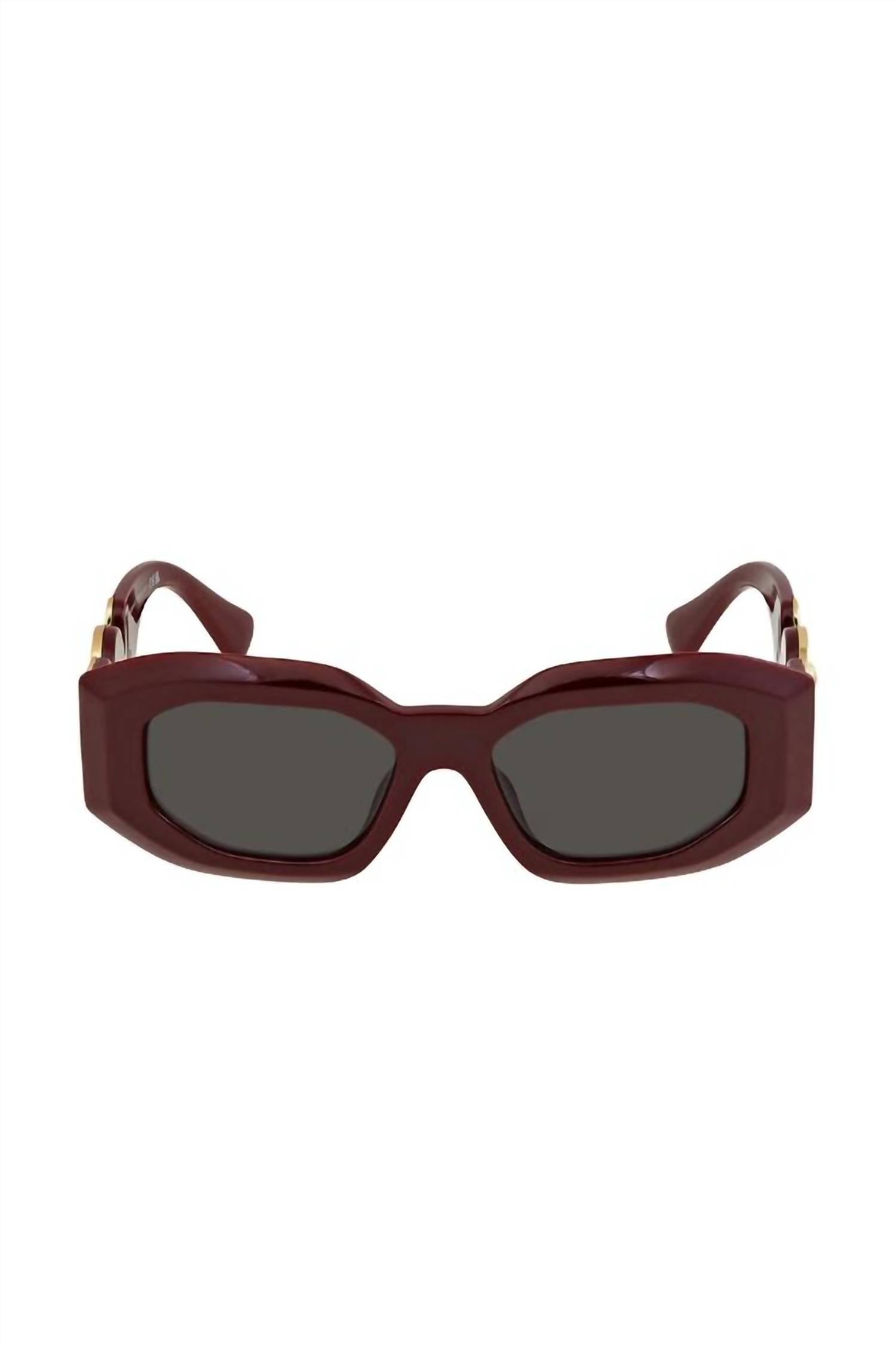 Versace - Irregular Plastic Sunglasses with Dark Grey Lens