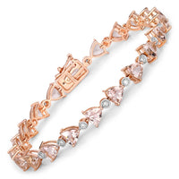 Diana M Jewels Women's Trillion Natural Morganite Bracelet (7.56 Ct) - Elegant Plus in 14k rose gold - women's jewelry
