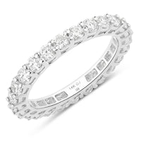Diana M Jewels Women's Round Lab-Grown Diamond Fashion Ring (1.50 Ct) - Petite with diamond accents in 14k white gold - women's jewelry - detail view