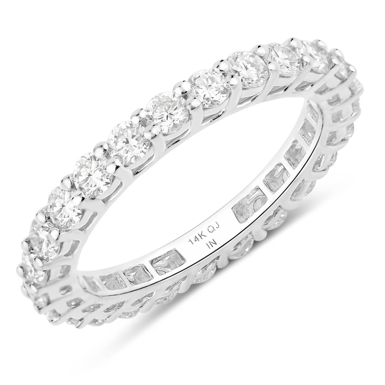 Diana M Jewels Women's Round Lab-Grown Diamond Fashion Ring (1.50 Ct) - Petite with diamond accents in 14k white gold - women's jewelry - detail view