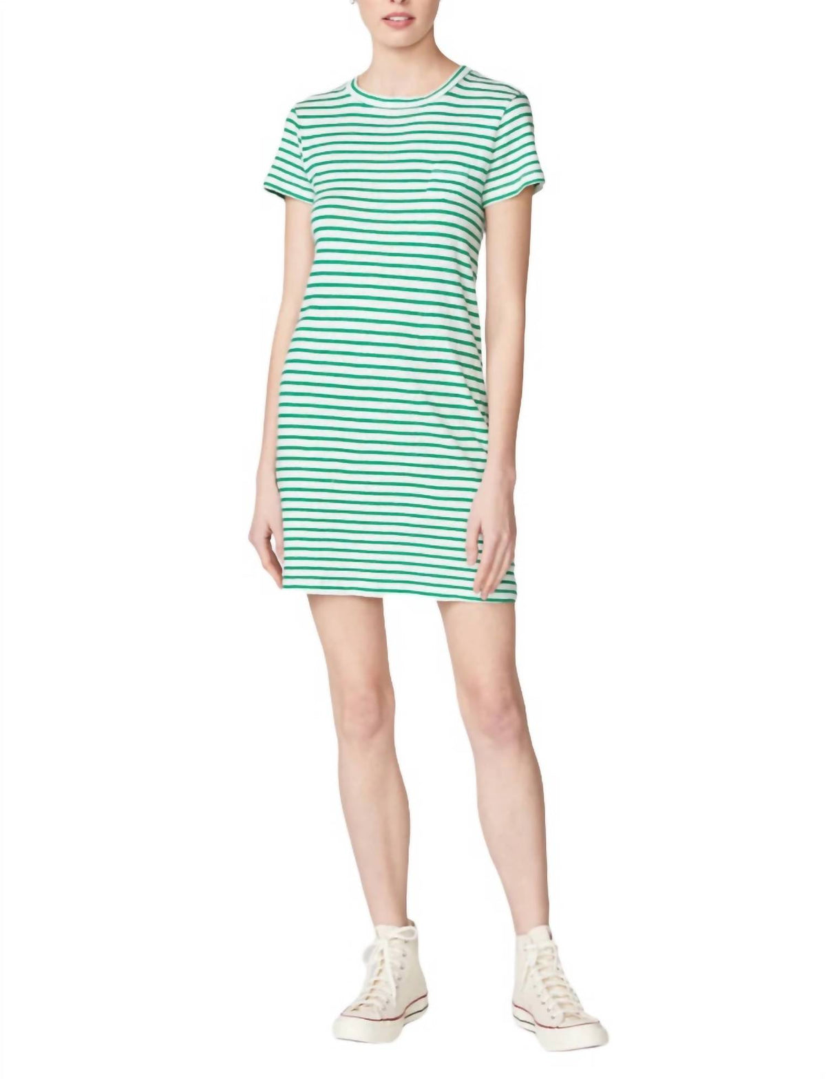 Stateside - LINEN COTTON STRIPE JERSEY SHORT SLEEVE DRESS