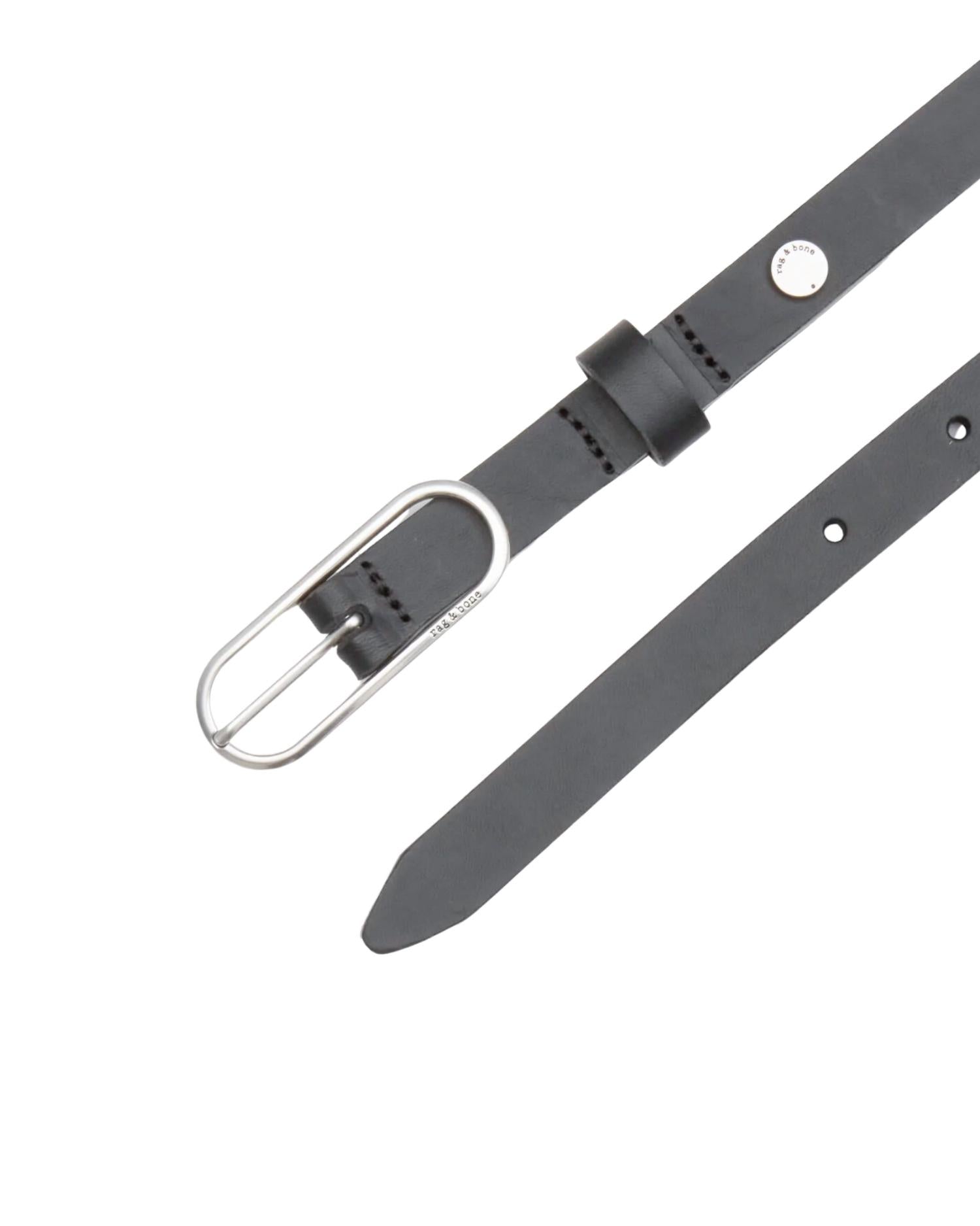 Rag & Bone Women's Baby Rounded Rebound Belt in black - women's accessory - detail view