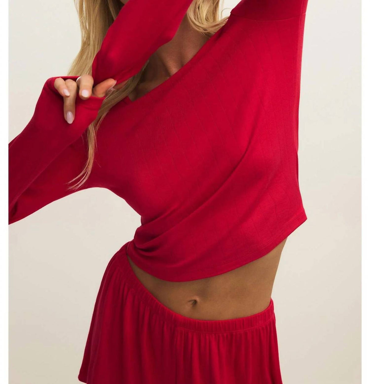 Z Supply - Lounge Felt Cute Long Sleeve Rib Top