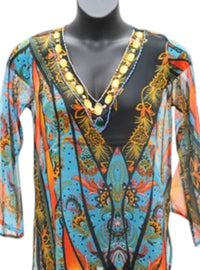 NF Women's Vibe Mesh Top in brown - women's blouse - detail view