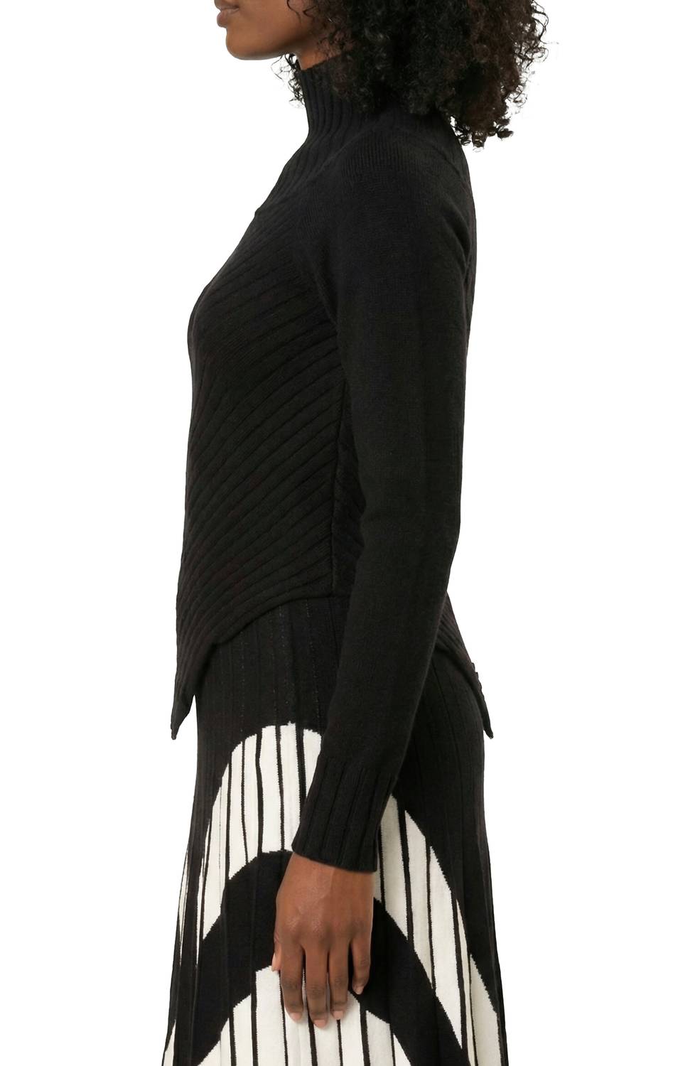Area Stars Women's Ursula Top in black - women's long sleeve top - detail view