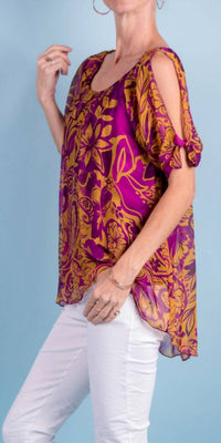 Gigi Moda - Vacanza Silk Short Sleeve Blouse