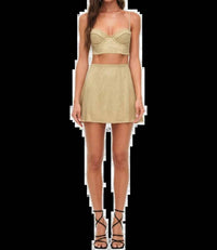 For Love & Lemons - Glitter Grid Mini Skirt