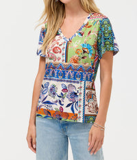 Johnny Was - JANIE FAVORITE V-NECK FLUTTER SLEEVE TEE