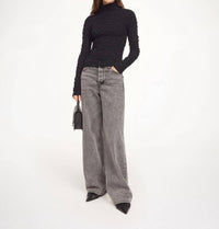 BY MALENE BIRGER Aura Turtleneck Blouse in black - women's blouse