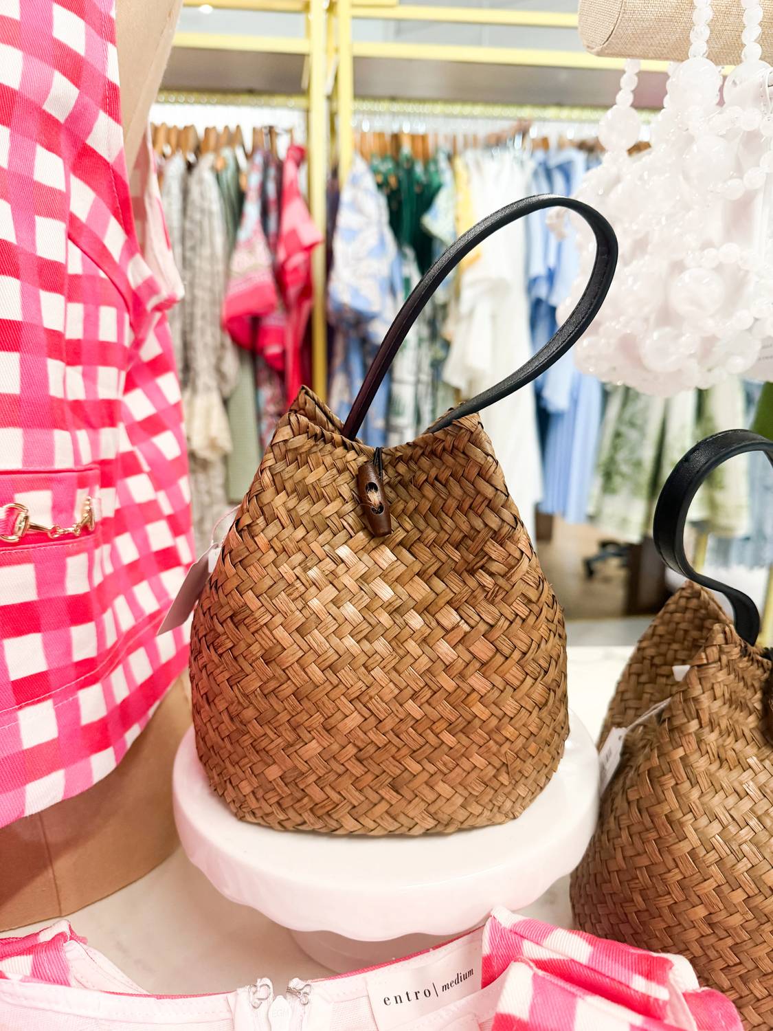 Swan Madchen - Women's Straw Braided Handheld Woven Bag