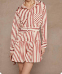 Strut & Bolt - Striped Button Down Mini Dress