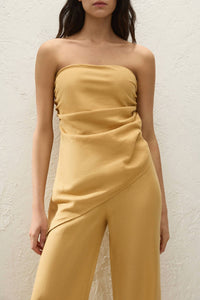 FAITHFULL THE BRAND Nera Strapless Top in marigold - women's blouse - view 4
