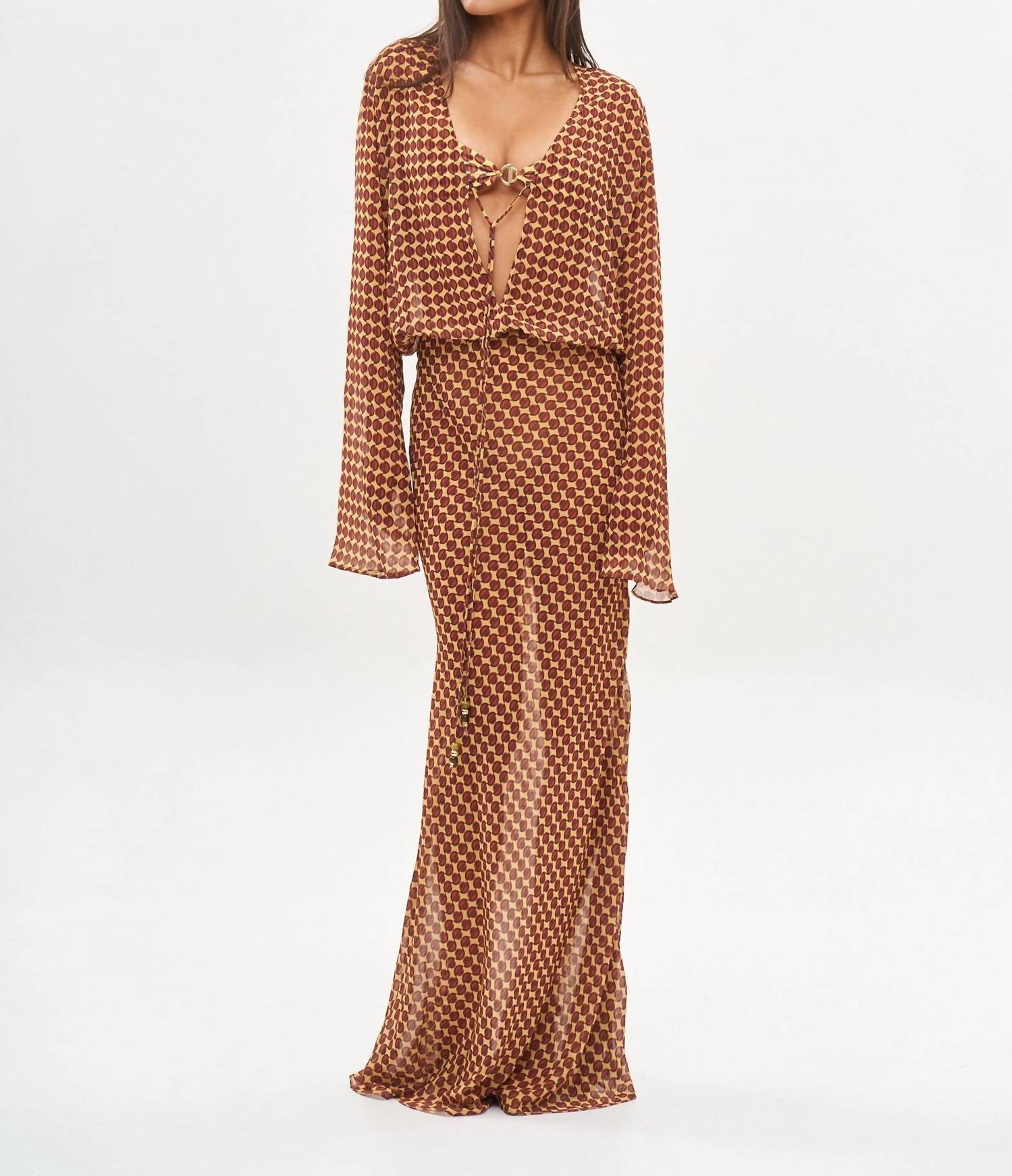 Bananhot Nema Maxi Dress in ogee - women's dress - detail view