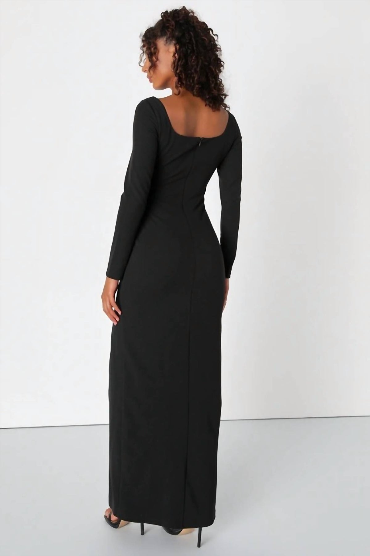 Lulus - Regal Stunner Long Sleeve Corset Maxi Dress