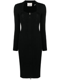 Isabel Marant - Zael Long Sleeve Zip Front Ribbed Dress