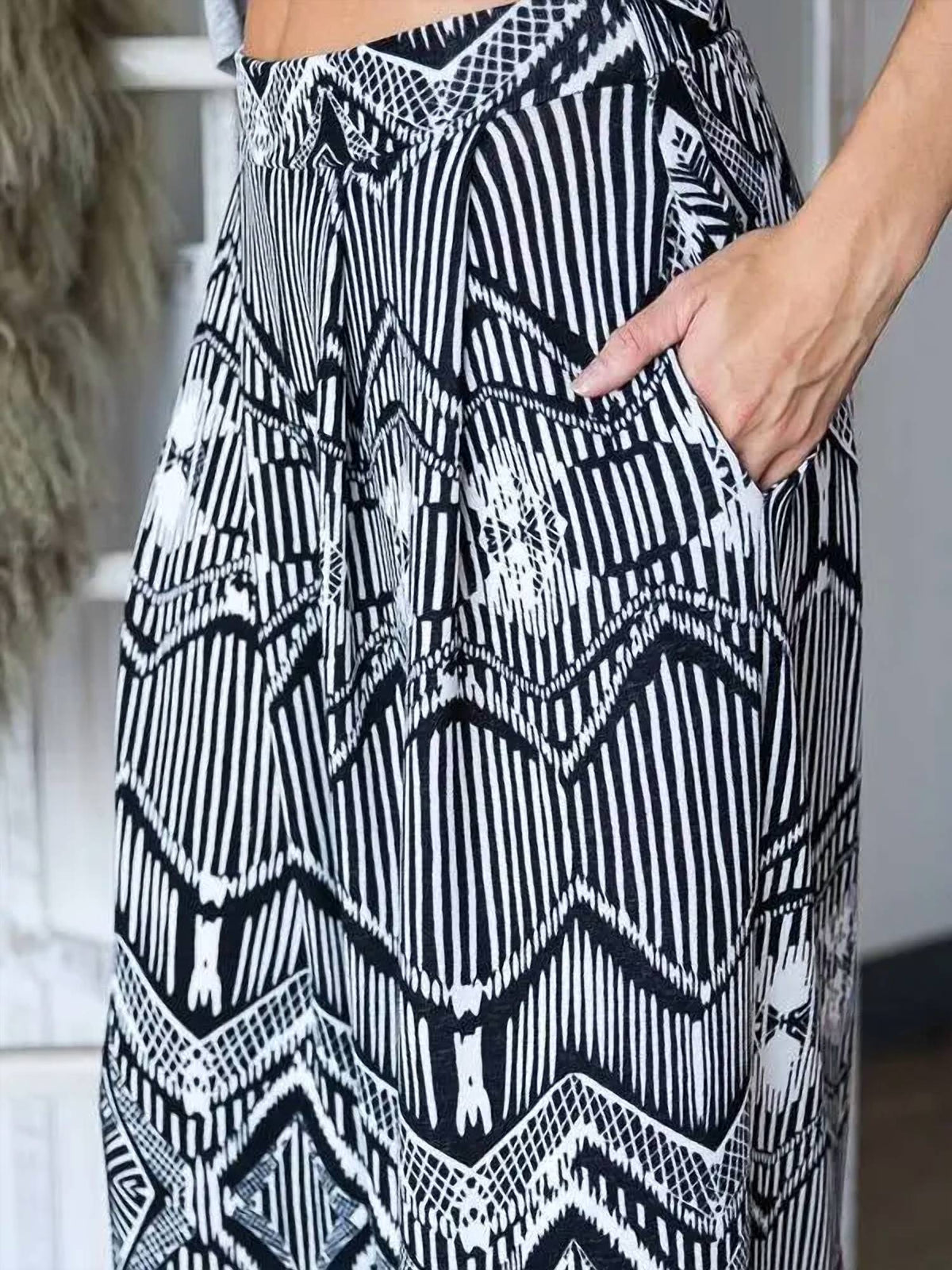 Jade By Jane - Retro Print Wide Leg Pant