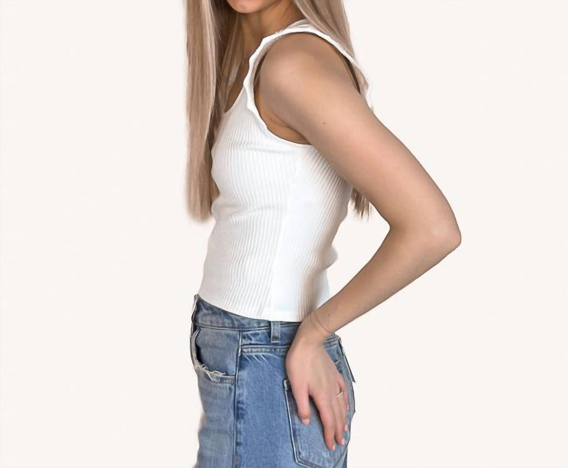 So Me - Fluttery Crochet Sleeve Tank Top
